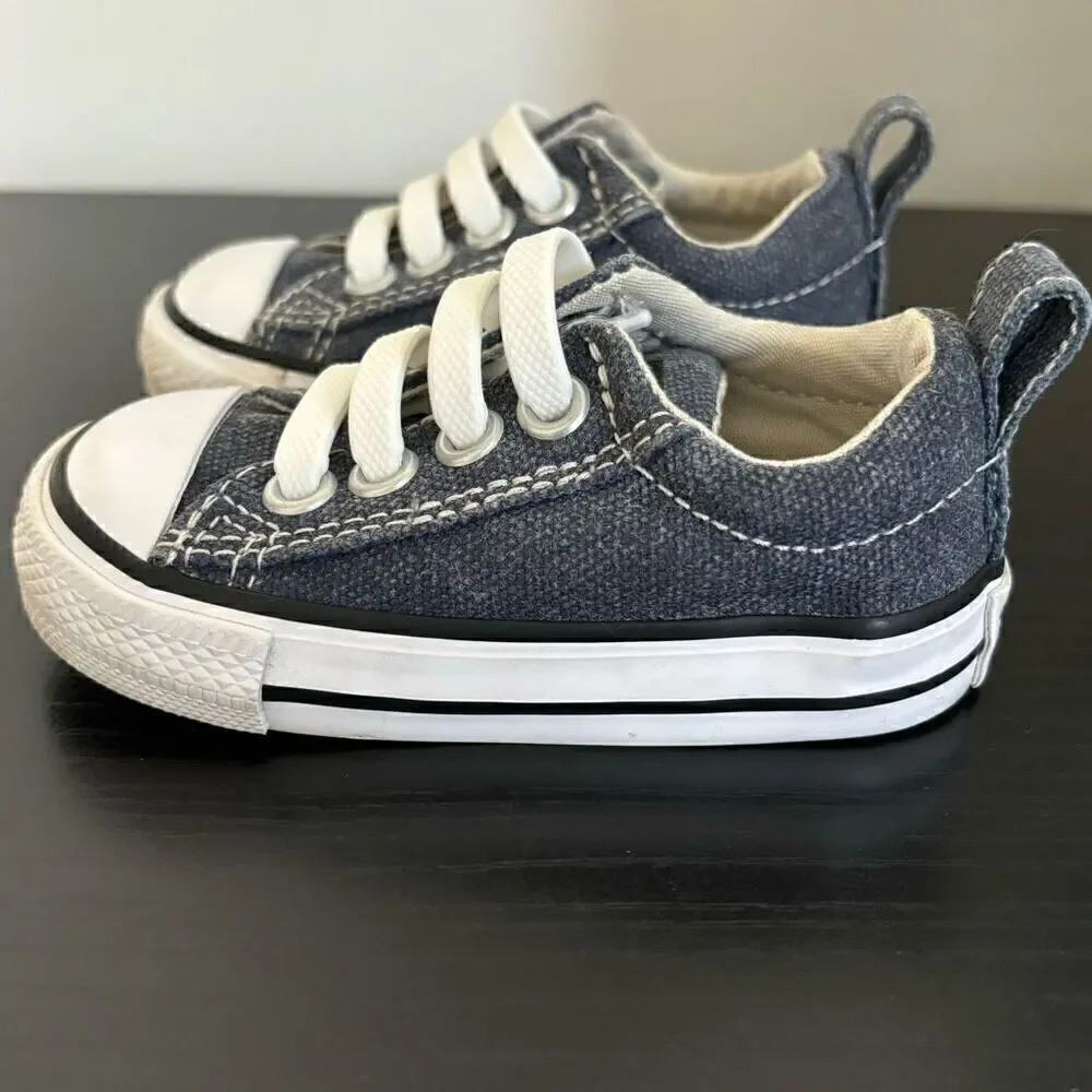 Converse All Star Toddelr Slip On Sneakers Storm Blue Size 5 infant